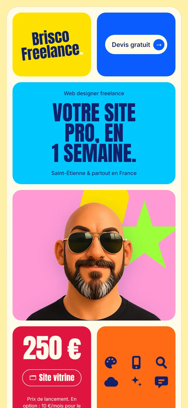 Version mobile de mon site pro bento