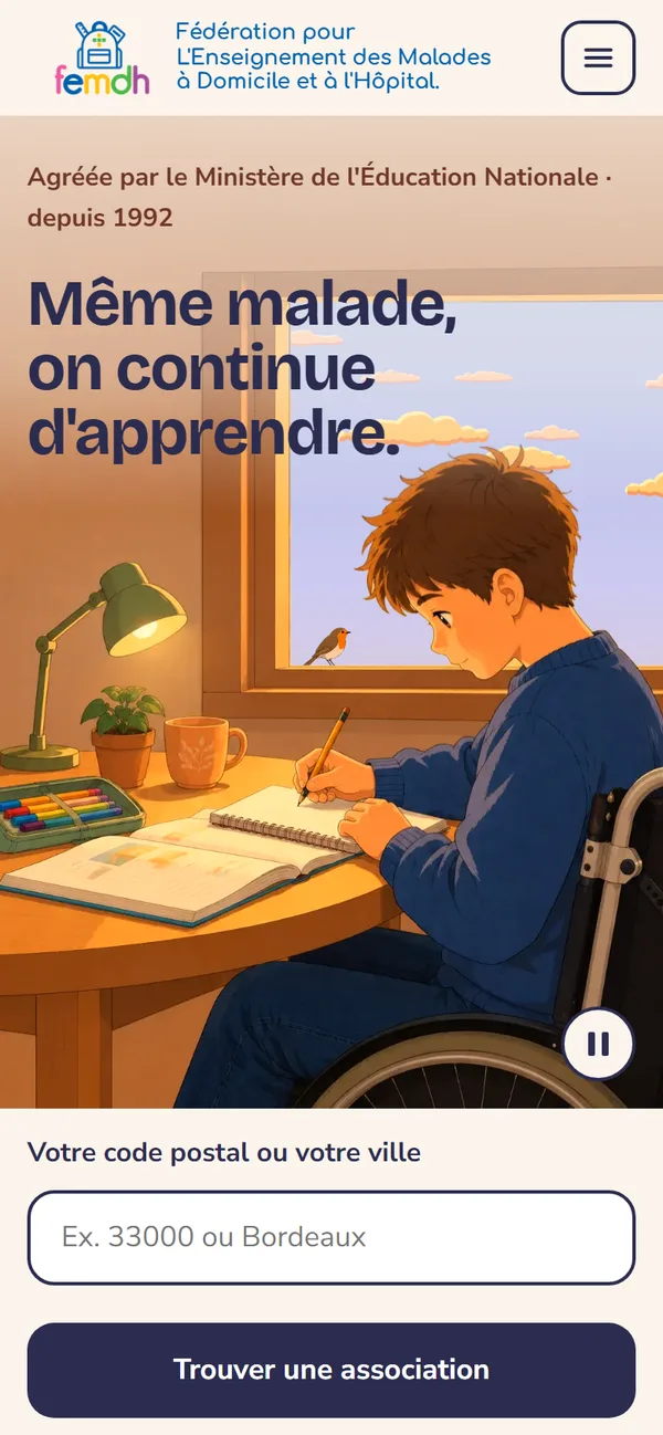 Version mobile du projet de refonte du site de la FEMDH